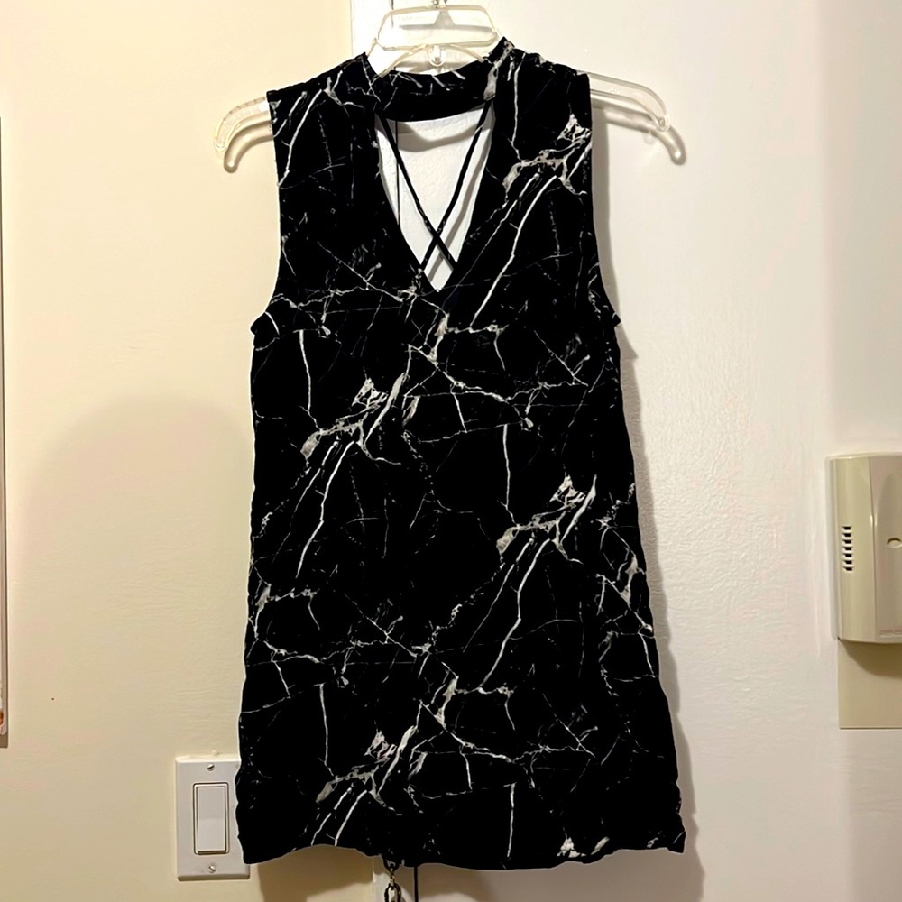 Kendall and Kylie mini dress black and white marble size M